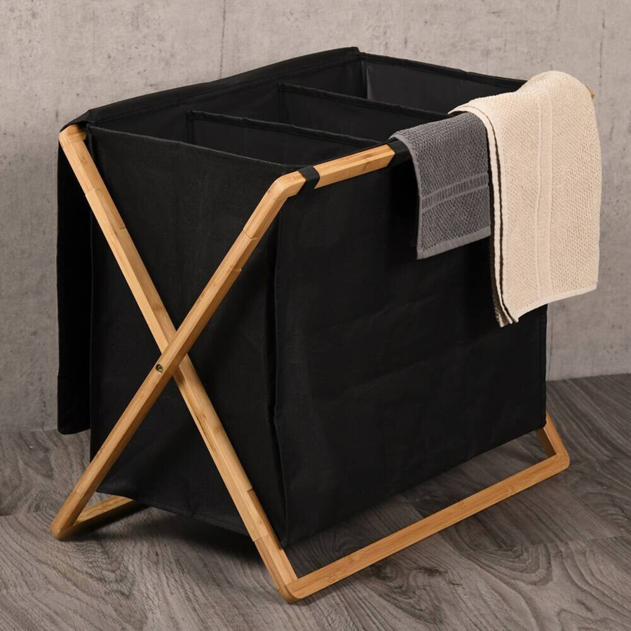 Kesper Wäschesammler aus Polyester in Braun, B/H/L: 19,5 x 71,3 x 7,5 cm - Bild 2