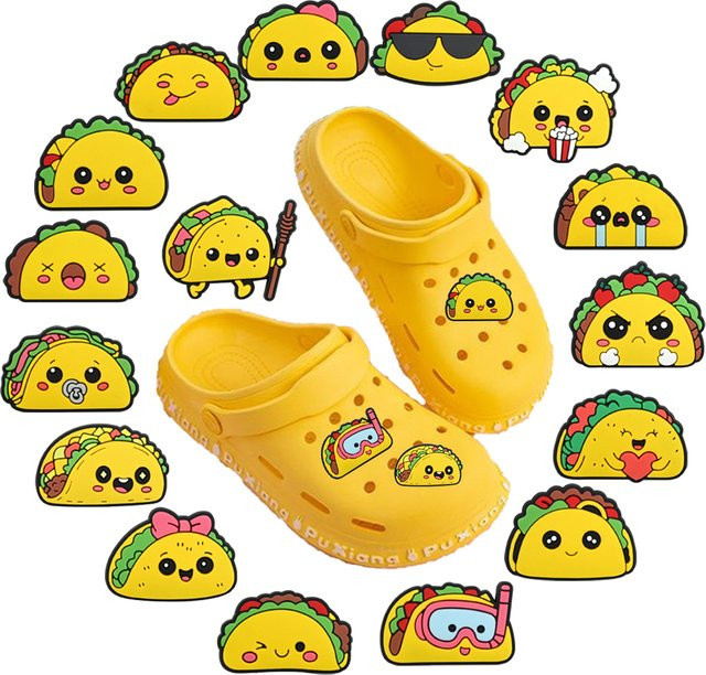 Potdemiel Schuhzubehör, PVC, Lebensmittelmotive, 16 Stück - Bild 1