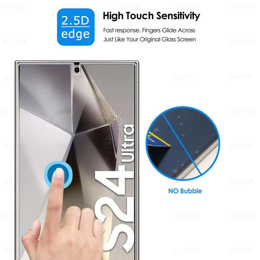 4er-Set gehärtetes Glas Displayschutzfolie für Samsung Galaxy S24 Ultra und S25 Ultra 5G, transparent - Bild 3