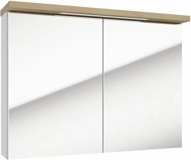 Swiss Aqua Technologies Spiegelschrank mit LED-Beleuchtung und Steckdose in Weiß, B/H: 80 x 60 cm - Bild 1