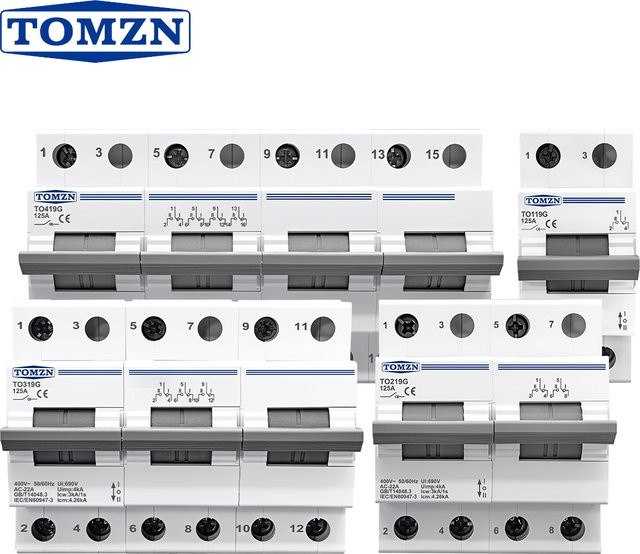 TOMZN MTS Dual-Power-Umschalter TO219G Hochstrom-Leistungsschalter Trennschalter 400V AC 125A in Weiß - Bild 1