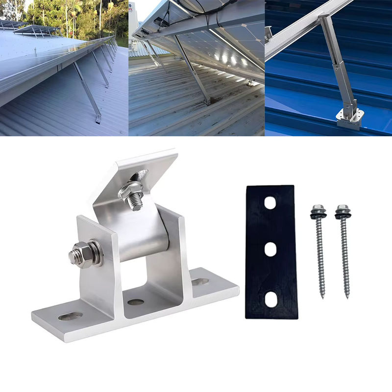 ALLOET Solar Panel Montage Halterungen Set für Flachdächer mit einstellbarem Winkel von 15 bis 30 Grad, Bohrfreie Solar Panel Rack Halterung - Bild 3