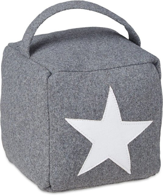 Relaxdays Türstopper Stern aus Polyester in Dunkelgrau mit Griff, B/T/H: 20 x 15 x 15 cm - Bild 1