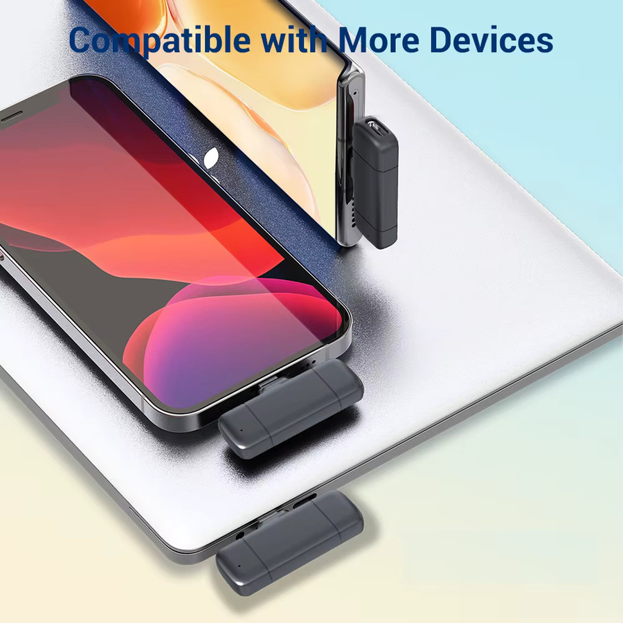 AyeBeau Kabelloses Dual-Lavalier-Mikrofon in Schwarz für iPhone, Android und PC - Bild 4