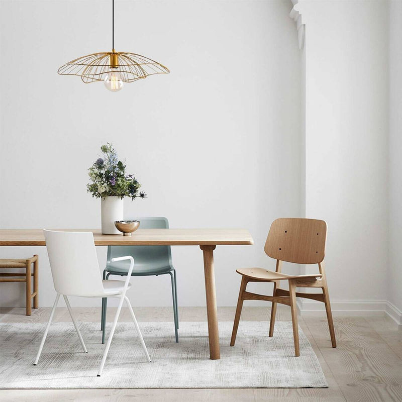 Opviq Pendelleuchte aus Metall in Gold, höhenverstellbar, E27, Höhe: 111 cm, Breite: 50 cm, Tiefe: 50 cm - Bild 2