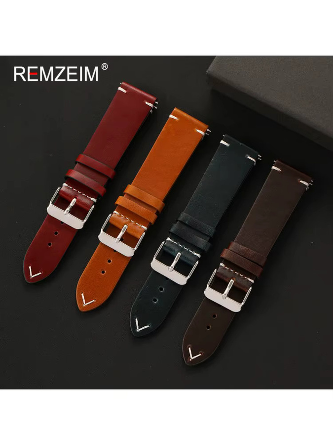 REMZEIM Uhrenarmband Echtleder, Vintage, Herren - Bild 2