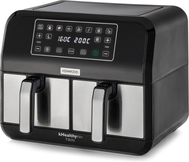 Kenwood kHealthy Fry TWIN Air Fryer HFM20.000MB Doppel-Heißluftfritteuse mit 8l Fassungsvermögen in Schwarz/Silber - Bild 1