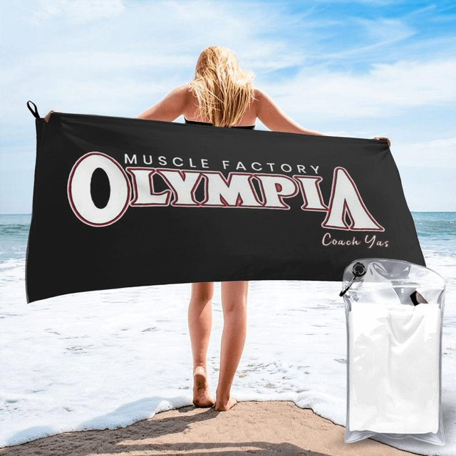 JMG Household Supplies Future Mr Olympia Motivations Strandtuch aus Mikrofaser, Schwarz, B/H: 70 x 140 cm - Bild 1