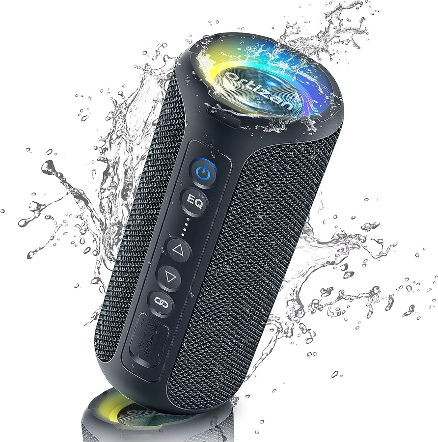Ortizan X8 Pro Wasserdichter Bluetooth-Lautsprecher in Schwarz mit Bass-Boost, Dual-Pairing und TF/AUX-Eingang - Bild 2