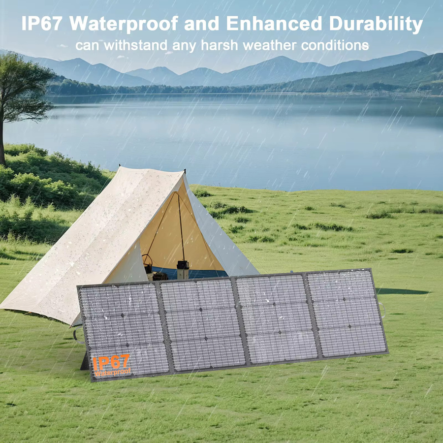 MHPOWOS 220W Faltbares Solarpanel 40V Wasserdichtes Solar-Ladegerät-Set in Schwarz für Camping und Powerstation - Bild 7