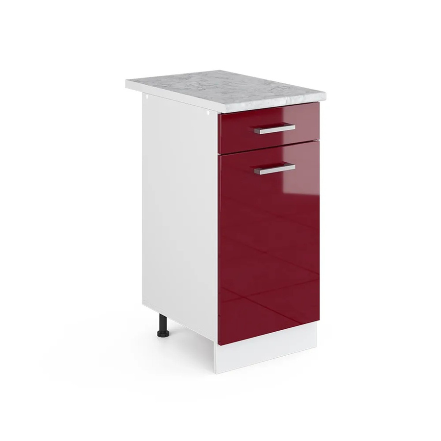 Vicco Küchenunterschrank R-Line Bordeaux Hochglanz Weiß B: 40 cm, H: 81,6 cm, T: 60 cm - Bild 2