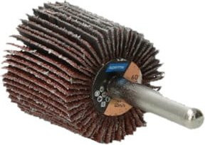 Norton Fächerschleifer R207Plus mit Schaft, Körnung P60, Braun, Durchmesser: 30 mm, Breite: 30 mm, Höhe: 6 mm - Bild 1