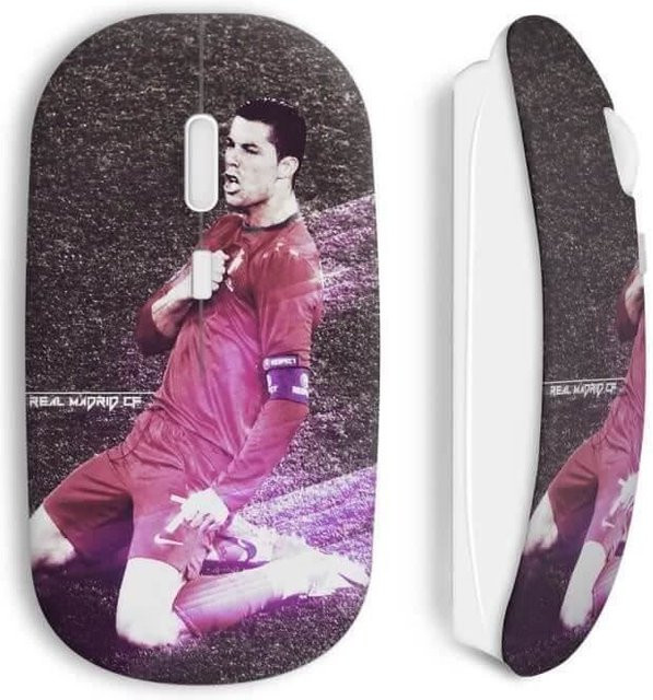 Drahtlose MANIACASE Computermaus Cristiano Ronaldo Football Render in Multicolour mit USB-A und Wi-Fi - Bild 1