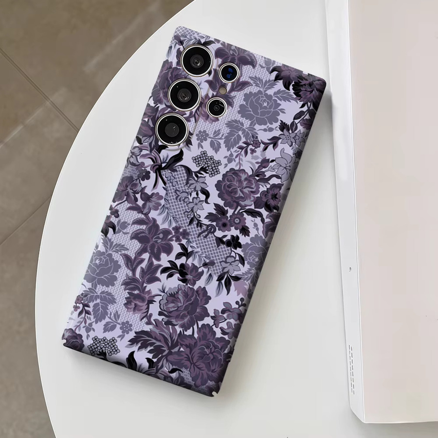 Glänzende Lavendel-Blumen-Mosaik Handyhülle für Samsung Galaxy S25 Ultra, S24 und S23 Ultra Plus in Lila - Bild 3