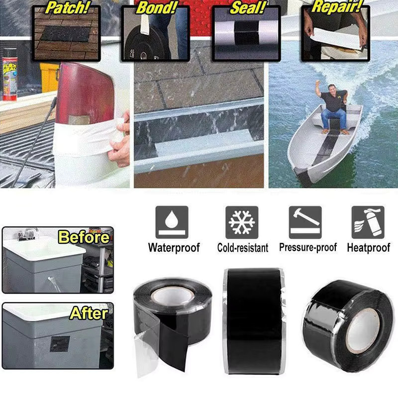 Hochtemperatur- und druckbeständiges Silikon-Klebeband als wasserdichtes Leckstopp-Dichtungsband und isolierendes Duct Tape in Schwarz oder Weiß - Bild 4