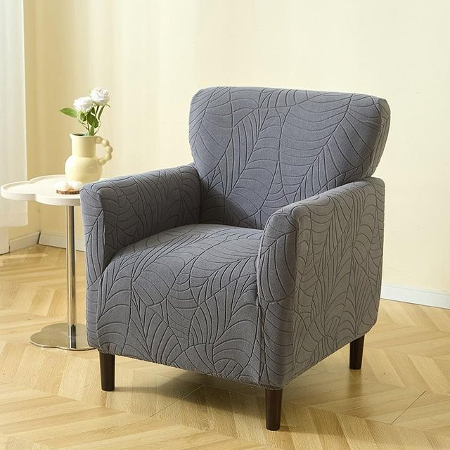 Bestbags Jacquard Club Sofabezug Stretch für Sessel und Einzelsofas, Grau, Rutschfest - Bild 1