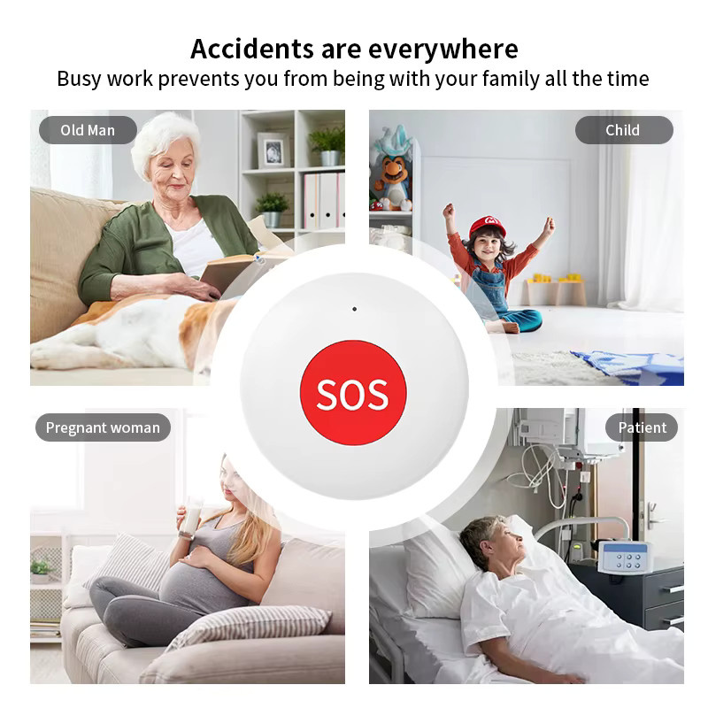 Tuya Zigbee SOS-Notruftaste in Weiß mit App-Steuerung für Notfallhilfe und Sicherheit von Senioren und Kindern - Bild 2