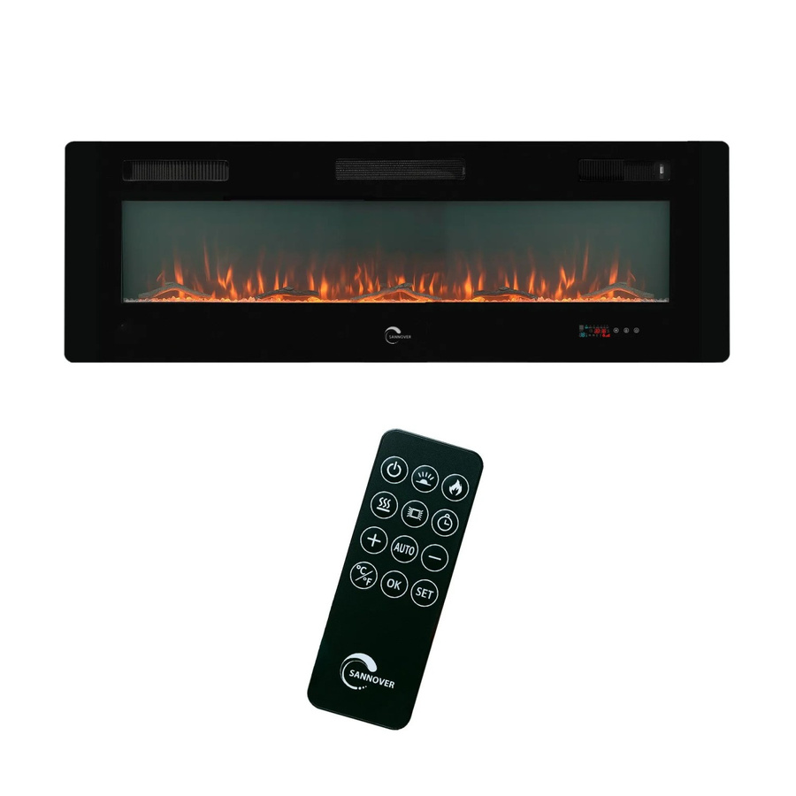 Sannover Elektrokamin Valtaia Plat mit LED-Flammeneffekt in Schwarz, Breite: 152 cm, 2000 W - Bild 2