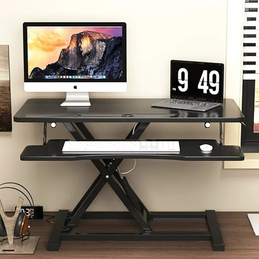 Elektrischer höhenverstellbarer Stehschreibtisch von LIUSHADUOLA in Schwarz, ergonomischer Schreibtisch für das Home-Office, B/T/H: 80 x 40 x 50 cm - Bild 2