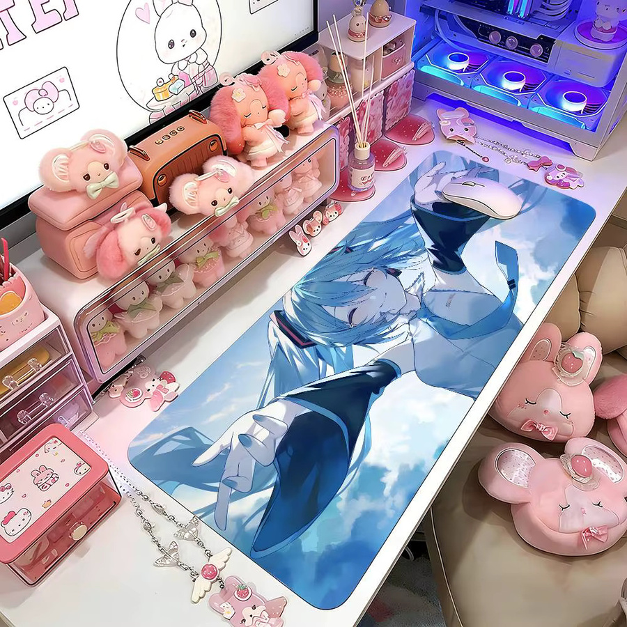 H-Hatsune M-Miku Mauspad Schreibtischunterlage mit Landschaftsdesign in Multicolour - Bild 5