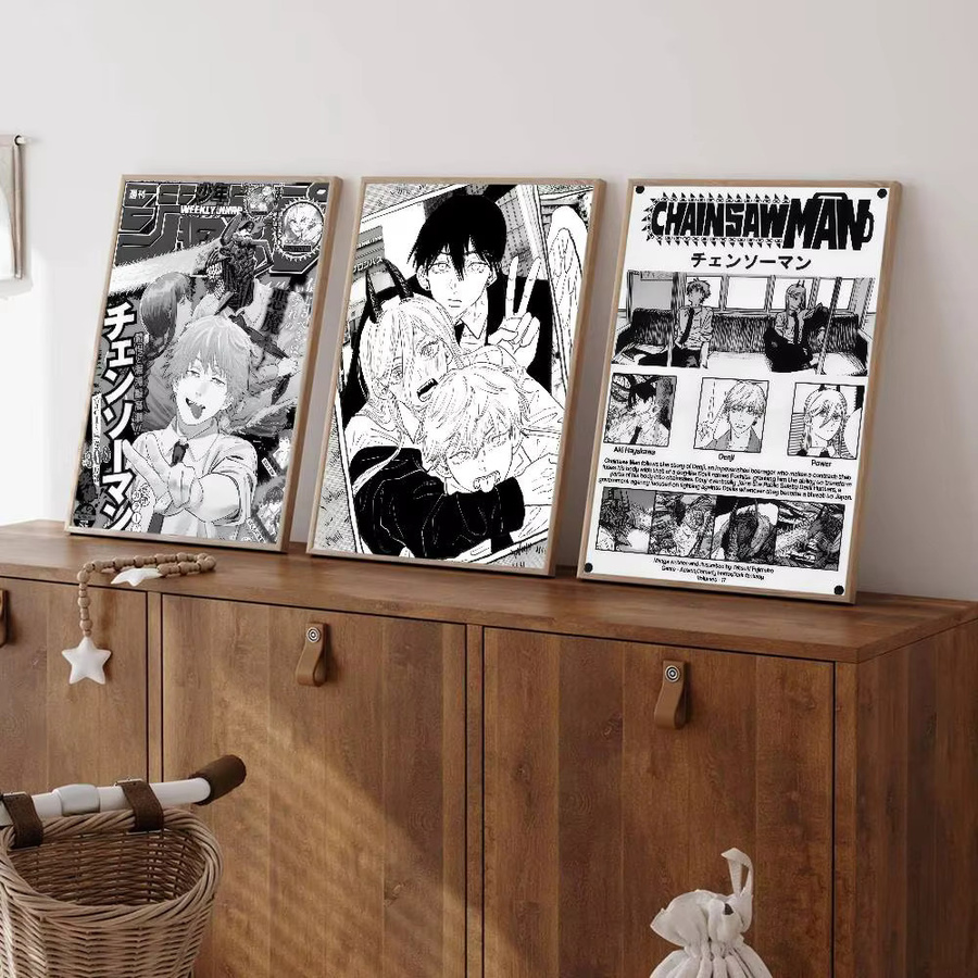 Japan Classic C-Chainsaw Man Selbstklebendes Anime Kunstposter in Schwarz und Weiß von Rastar - Bild 2