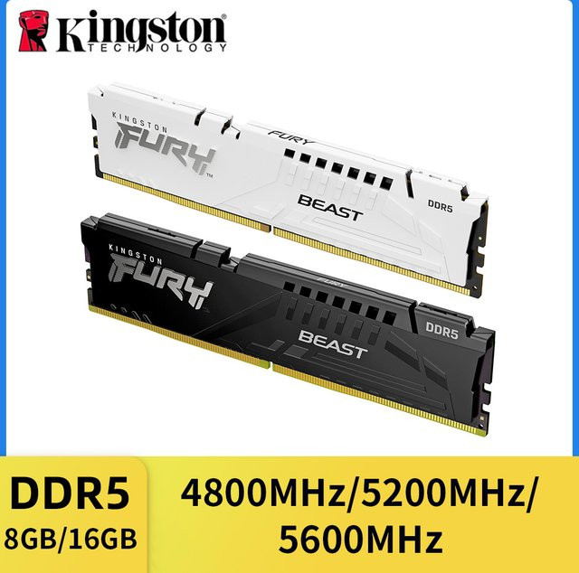 Kingston Fury Beast DDR5 Desktop Arbeitsspeicher 16GB 5600MHz RAM Modul für AMD und Intel CPUs - Bild 1