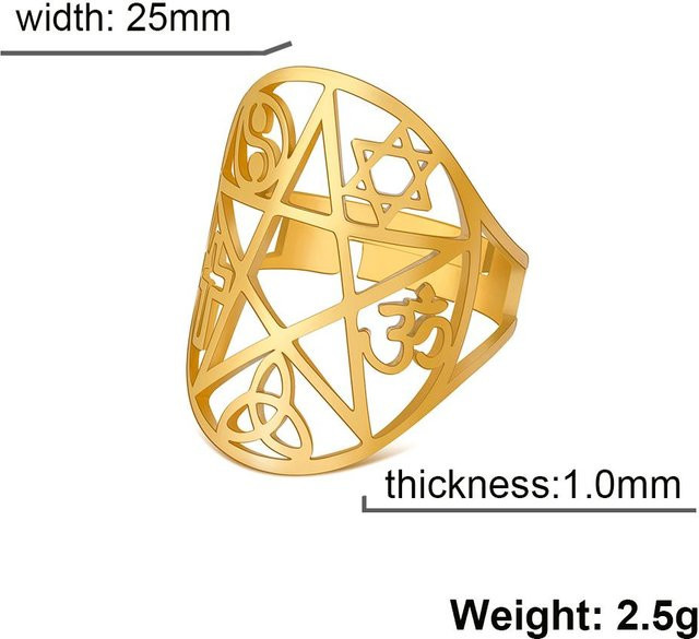 YULIN Ring Edelstahl, Gold, Unisex - Bild 1
