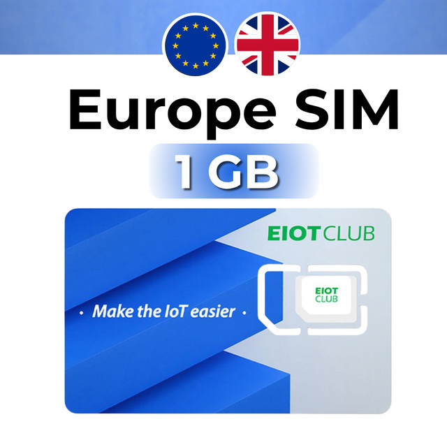 EIOTCLUB Europa Prepaid IoT SIM-Karte für 33 EU-Länder und Großbritannien mit Hochgeschwindigkeit für Router und Mobilgeräte - Bild 1