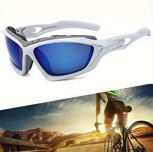 Aoron Glasses Sportsonnenbrille, Vollrand, Wrap, Kunststoff, Weiß, Unisex - Bild 1