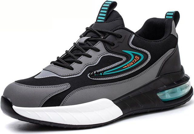 NB Fashion Sicherheitsschuhe für Männer als Sneaker mit Stahlkappe und Air-Kissen in Schwarz, Größe 41 - Bild 1