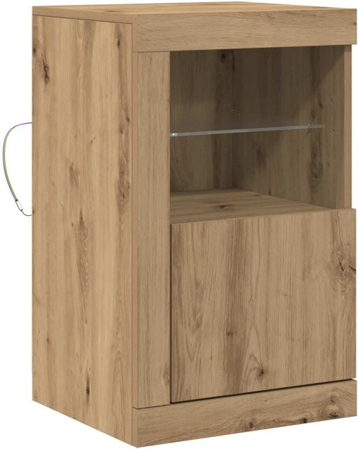 vidaXL LED-Sideboard Artisan-Eiche in Braun mit integrierter Beleuchtung, B/T/H: 41 x 37 x 67 cm - Bild 1