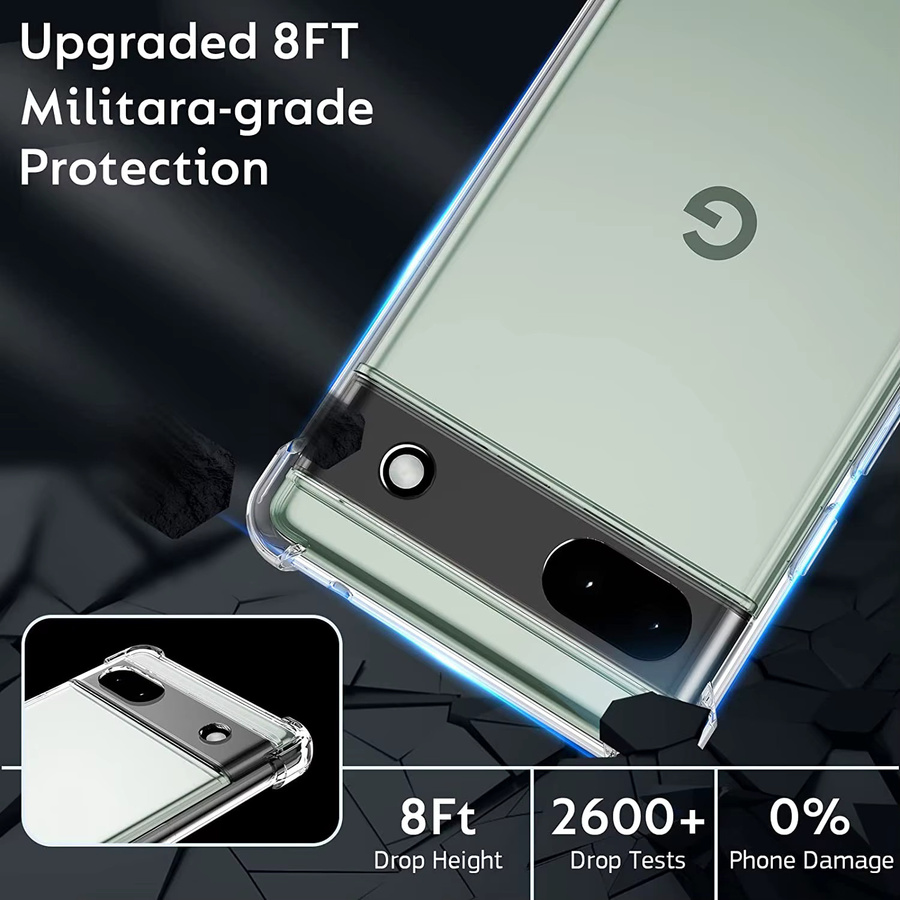 Stoßfeste transparente Handyhülle mit Air-Bag-Schutz für Google Pixel 6, 7, 8, 6A und 7A, 1,5 mm dick - Bild 5