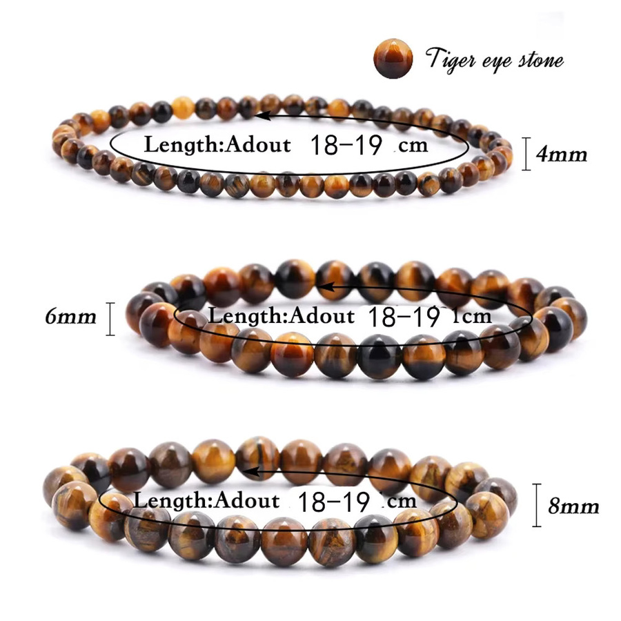 Armband Tigerauge, Kristall, Perle, Unisex, Bunt - Bild 2