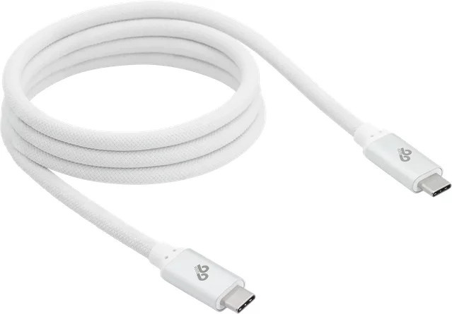 99VOLTS USB-C auf USB-C Kabel, 240W, 480 Mbit/s, weiß, Länge: 2 m, gewebt - Bild 1