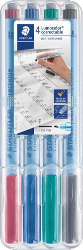 Staedtler Lumocolor Correctable Folienstifte Set mit 4 Farben, feine Spitze, trocken abwischbar - Bild 1