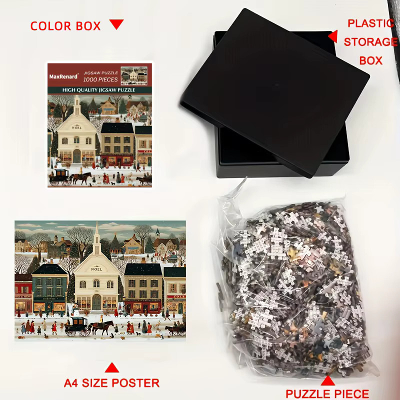 MaxRenard Weihnachts-Puzzle, Winter, 1.000 Teile, bunt - Bild 4