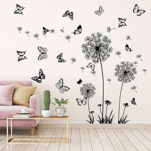 A Better Home DIY Löwenzahn-Schmetterlings-Wandaufkleber mit fliegenden Blumen als moderne Wanddekoration - Bild 1