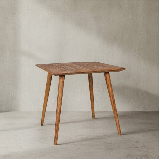 KADIMA DESIGN Esstisch aus Massivholz Sheesham im Landhausstil, Braun, B/T/H: 80 x 80 x 76 cm - Bild 1