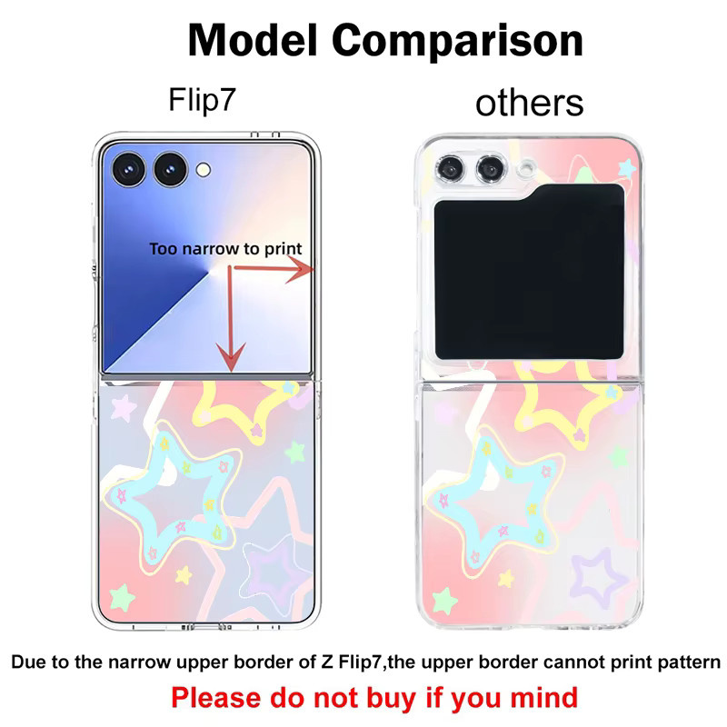 Bunte Sterne-Print Handyhülle für Samsung Galaxy Z Flip 7, transparente Schutzhülle aus hartem PC mit Multicolour-Design - Bild 2
