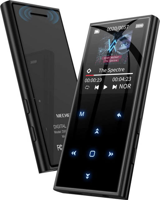 Oilsky MP3-Player mit 64 GB Speicher, Bluetooth 5.0, UKW-Radio, integriertem Lautsprecher und Diktierfunktion in Schwarz, erweiterbar bis 128 GB - Bild 1