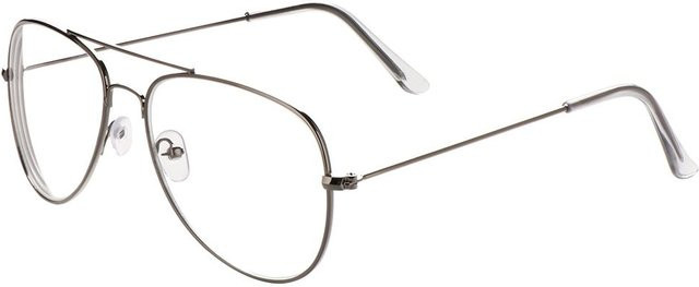 LNwude Korrektionsbrille, Oversized, Vollrand, Aviator, Unisex, Silber - Bild 1