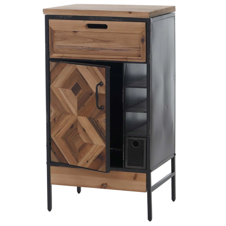 Apothekerkommode MCW Q77 im Industrial Vintage Design aus Holz und Metall, Braun/Mehrfarbig, B/T/H: 85 x 45 x 35 cm - Bild 2