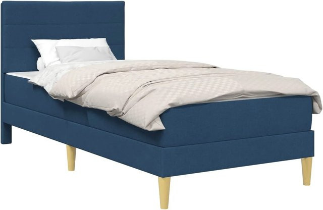vidaXL Bettrahmen Blau mit Polsterung B/T/H: 206 x 100 x 104 cm - Bild 1