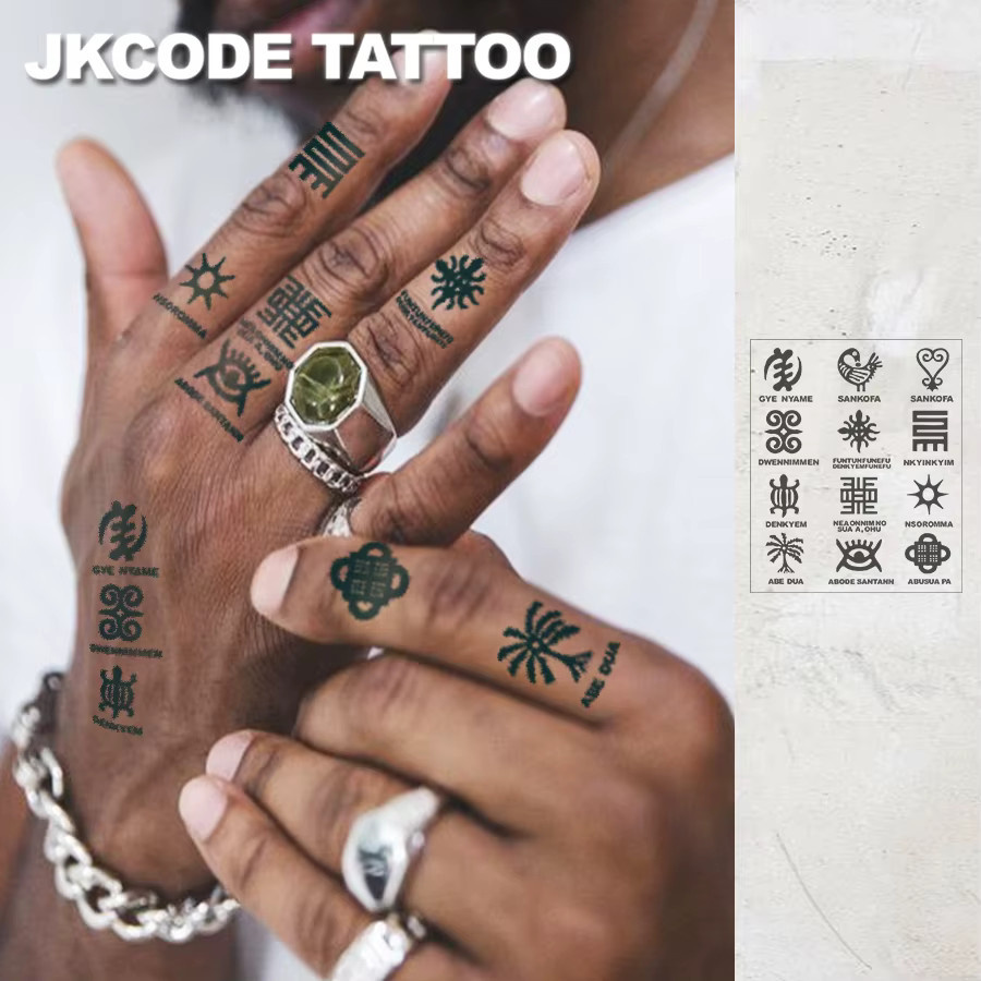 JKCODE TATTOO Semi-permanente Tattoo-Aufkleber, 2 Stück, Unisex - Bild 3