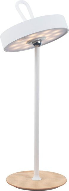 Näve LED-Akku-Tischleuchte ELLI, weiß mit braunem Gestell, B/T/H: 13 x 13 x 36 cm - Bild 1