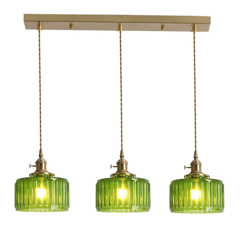 Ramalho Japanische Minimalistische Glas Pendelleuchte mit Messing in Gold und Transparent für Küche und Esszimmer, E27 - Bild 3