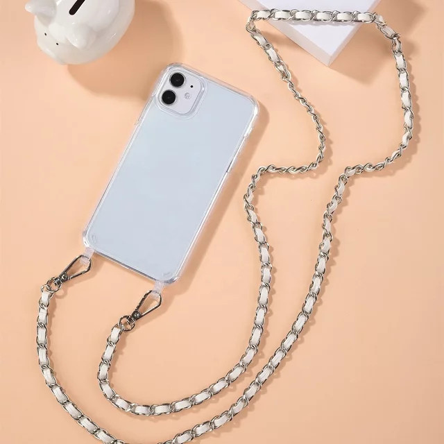 Eurynome Luxuriöse Perlenketten-Umhängetasche mit stoßfester Acryl-Hülle für Samsung Galaxy S26 Ultra S25 Ultra S24 Ultra S23 FE S22 Plus mit Lanyard-Cover - Bild 1