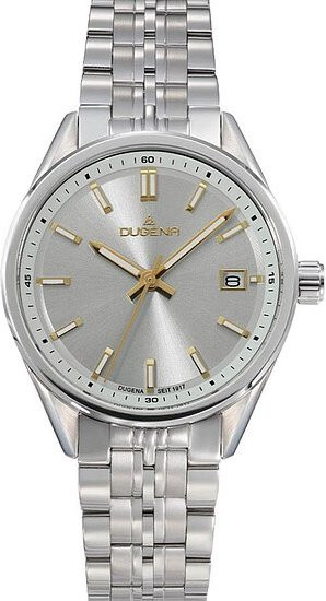 Dugena Damenuhr, Quarz, Edelstahl, Silber, 33 mm, Saphirglas - Bild 1