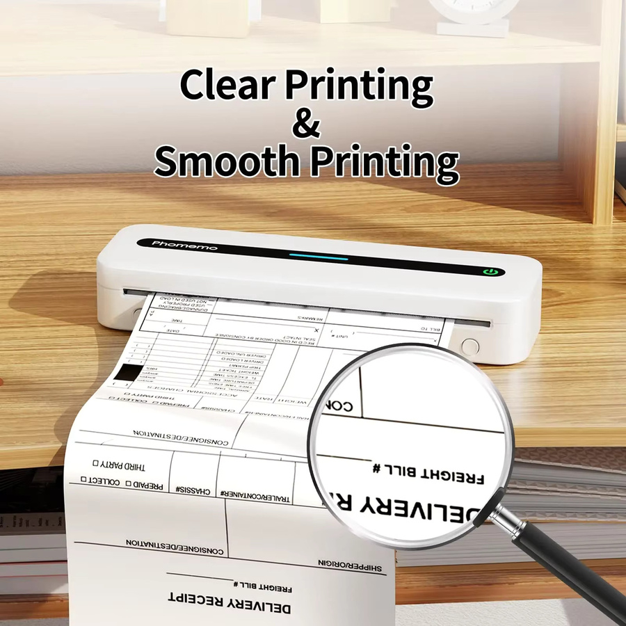 Phomemo A4 Thermopapier Weiß für M08F M832-Drucker M834 M835, 4 Rollen zum schnellen Drucken von Dokumenten und Lernnotizen - Bild 3