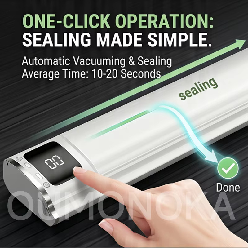 Oumonoka Multi-Mode Lebensmittel-Vakuumiergerät in Weiß zur Küchenverpackung und zum Versiegeln von Plastiktüten - Bild 4